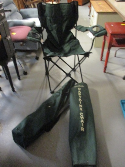 Pair of Greatland Folding Canvas "Captains Chairs" in Carry Bags