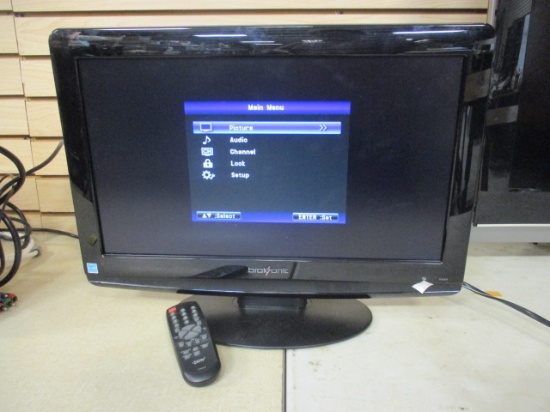 BrokSonic 19" Flat Screen TV with Remote