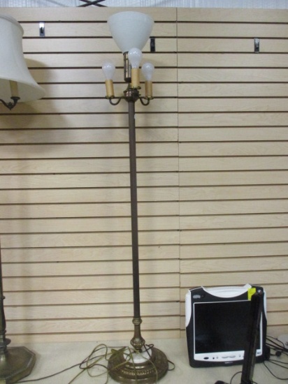 Vintage 4 Lite Floor Lamp with Marble Accent Base
