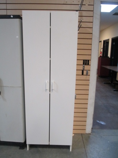 White Storage Cabinet with 3 Shelves