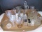 Vintage Glassware - Cruet, Syrup Pitcher, Boots, Cordials, Salts, Shot Glasses, Swan Candy Dish