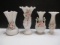 Hand Painted Vases with Applied Flowers - Lefton and Crossed Arrows Mark