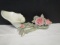 Vintage Pottery Cornucopia and Rose Blossom Vase