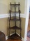 Vintage Wood Corner Tiered What Not Stand