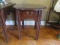 Mahogany Finish Solid Wood Oval Side Table with Drawer