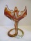 Brown and Oranges Stretched Art Glass Vase