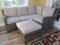 Faux Wicker Indoor/Outdoor Sectional with Ottoman