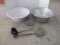 Enamel and Aluminum Wash Basins, Ladle, Basket,  Strainer Spoon