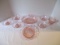 Eight Pieces of Misc. Pattern Pink Depression Glassware