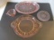 Doric Pink Depression Glass Cup, Bread Plate, Oval Tray and Handled