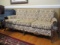 Fields Upholstery & Furniture Co. Carved Wood Frame Sofa with Curved Back Sections