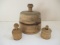 Three Round Wood Butter Molds
