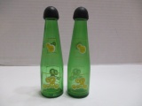 Up-Town Green Glass Bottle Salt/Pepper Shakers