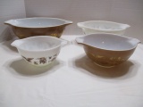 Set of 4 Pyrex Early American Cinderella Mixing Bowls