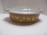 Pyrex Early American 2.5 Qt. Covered Oval Dish