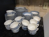 80 Pieces of Currier and Ives Dinnerware