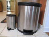 Kitchen and Bathroom Stainless Trash Cans with Foot Pedals