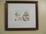 Framed and Matted Original Art by B. Mace 1986