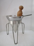 Wear Ever Aluminum Sieve in Stand with Wood Pestle