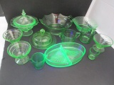 Green Uranium Depression Glass Dishes