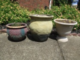 Three Planters - One Pottery and Two Lightweight