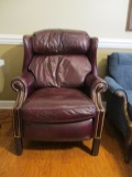 Hancock & Moore Leather Wing Back Recliner with Nail Head Accents