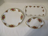Three Royal Albert Old Country Rose Serving Trays