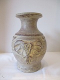 Turned Pottery Pitcher with Applied Elephant Head and Handle