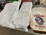 Two Cloth Tobacco Fertilizer Bags and Paper Flour Sack