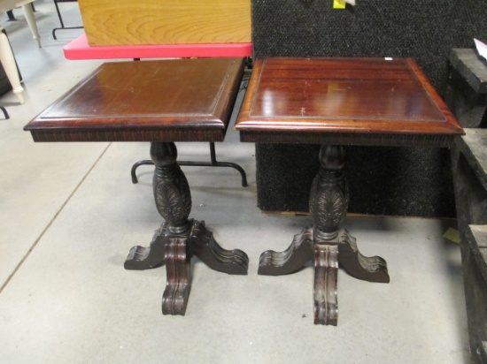 Pair of Vintage Pedestal Tables
