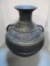 Large Black Plaster Urn With Gold Scroll & Rope Detailing