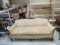 Wood Framed Tight Back Sofa With Brass Tacks