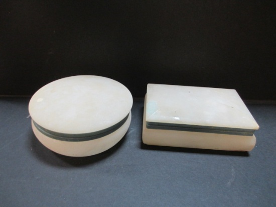 Stone Boxes With Hinged Lids