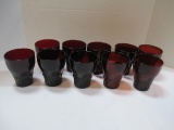 Ten Anchor Hocking Royall Ruby Tumblers