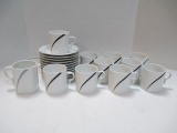 10 Mikasa Palomar Cups & Saucer Sets And Creamer