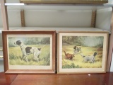 Pair Of Framed Hunting Dogs By Herb Chidley