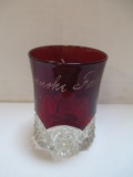 Ruby Cut-to-Clear Tumbler Inscribed 