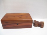 Lane Miniature Cedar Chest And Butterfly Trinket Box