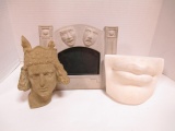 Faces Of Comedy & Tragedy Frame, Small Bamberg Bust, And