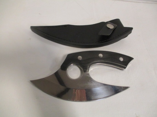 Hibben Knives Legacy Ulu Knife in Leather Sheath