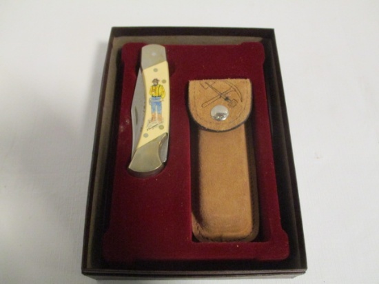 Schrade The Gold Rush Commemorative Scrimshaw knife