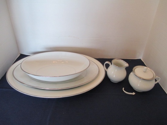 5 Piece Fursienberg Platters Bowl and Creamer and Sugar