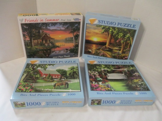 Four 1000 Piece Scenic Jigsaw Puzzles
