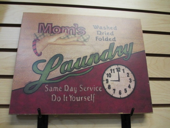 "Mom's Laundry Same Day Service Do It Yourself" Wall Plaque