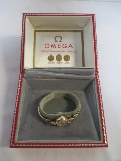 Vintage Omega Ladies Watch with Diamond Chips in Original Box