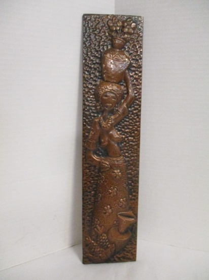 Copper "Joana" Tribal Relief Wall Plaque