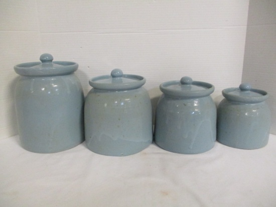 Vintage Kentucky Bybee Pottery 4 Pc. Canister Set