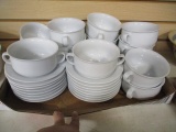 Williams-Sonoma Double Handle Soup/Chowder Bowls and Underplates