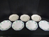 Three Pfaltzgraff Cloverhill Floral Salad Plates and Four Dansk Green Leaves Blue Berries
