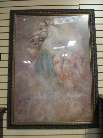 Parrish Framed Horse And Rider Print